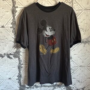 Disney world Disney land Vintage Mickey Ringer Tee in Charcoal with Black Trim